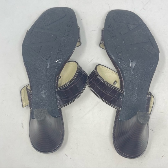 AK Anne Klein Sandals Womens 6.5M iflex Akberlynn Brown Embossed Leather Shoes - Picture 7 of 14